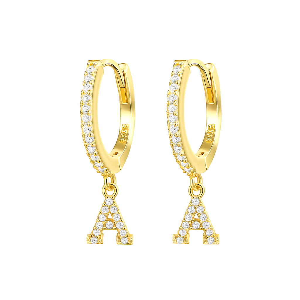 Orecchino singolo argento 925 con lettera
