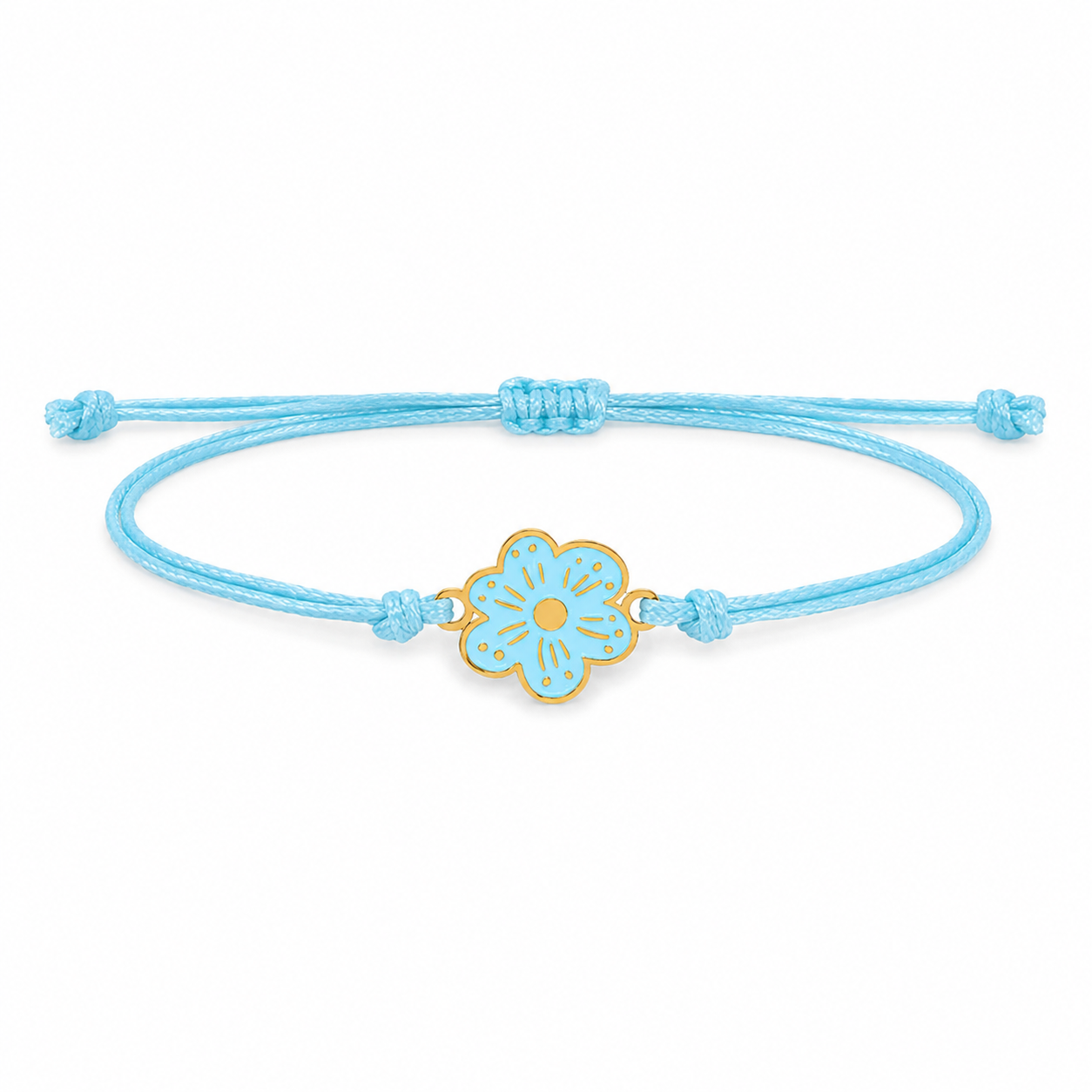 Bracciale Amicizia per Bambini Celeste Portafortuna Fiore iTotal