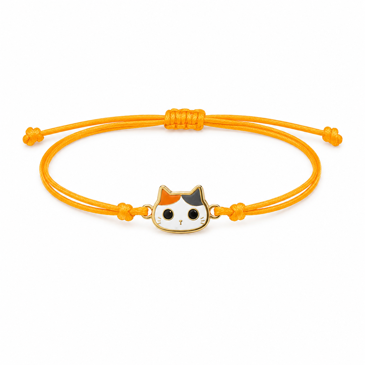 Bracciale Amicizia per Bambini Arancione Portafortuna Gatto iTotal