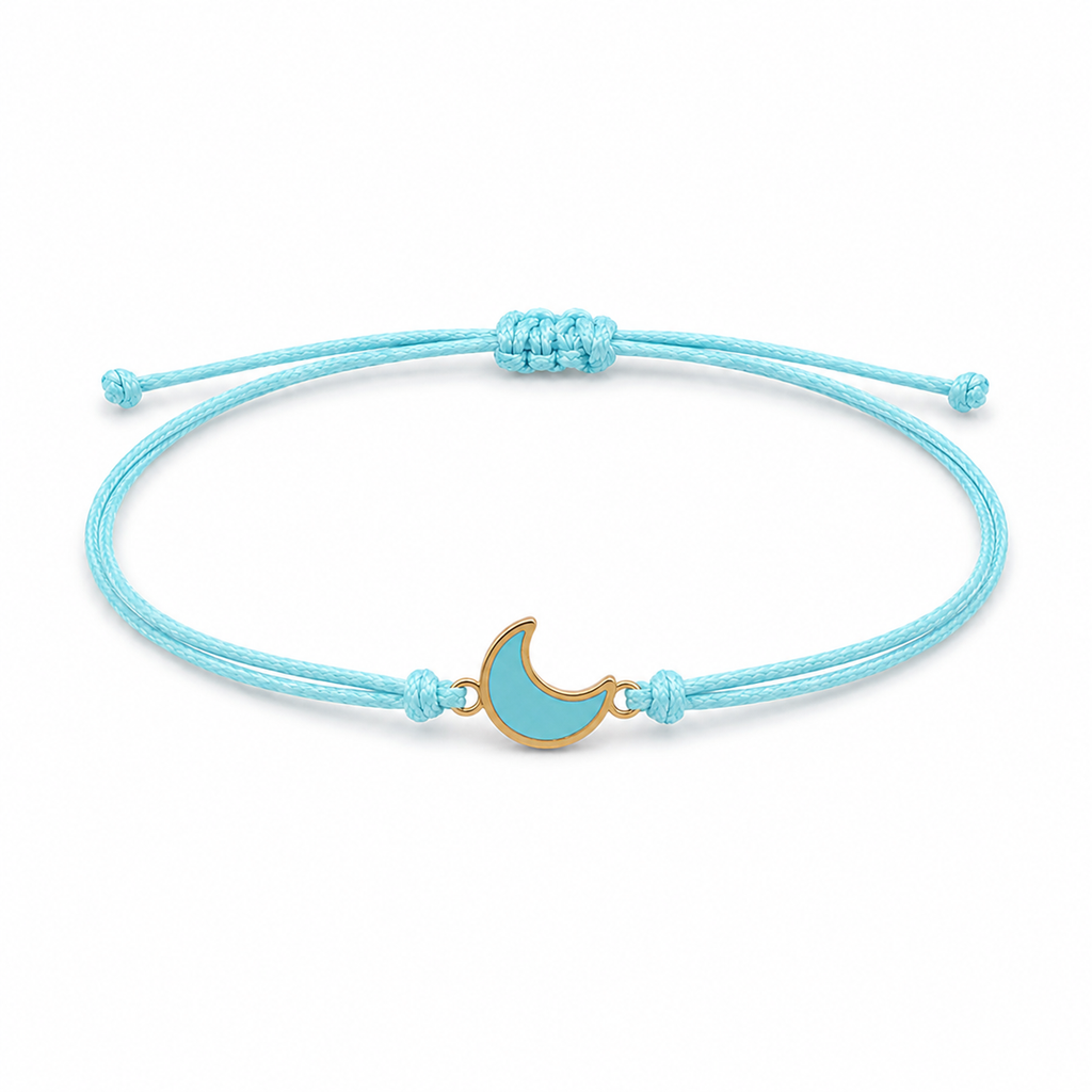 Bracciale Amicizia per Bambini Celeste Portafortuna Luna iTotal