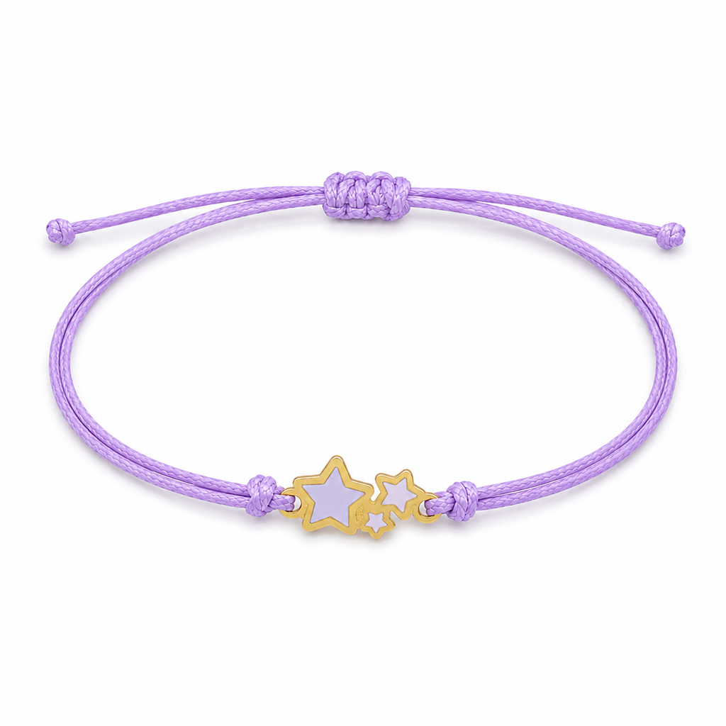 Bracciale Amicizia per Bambini Lilla Portafortuna Stelle iTotal