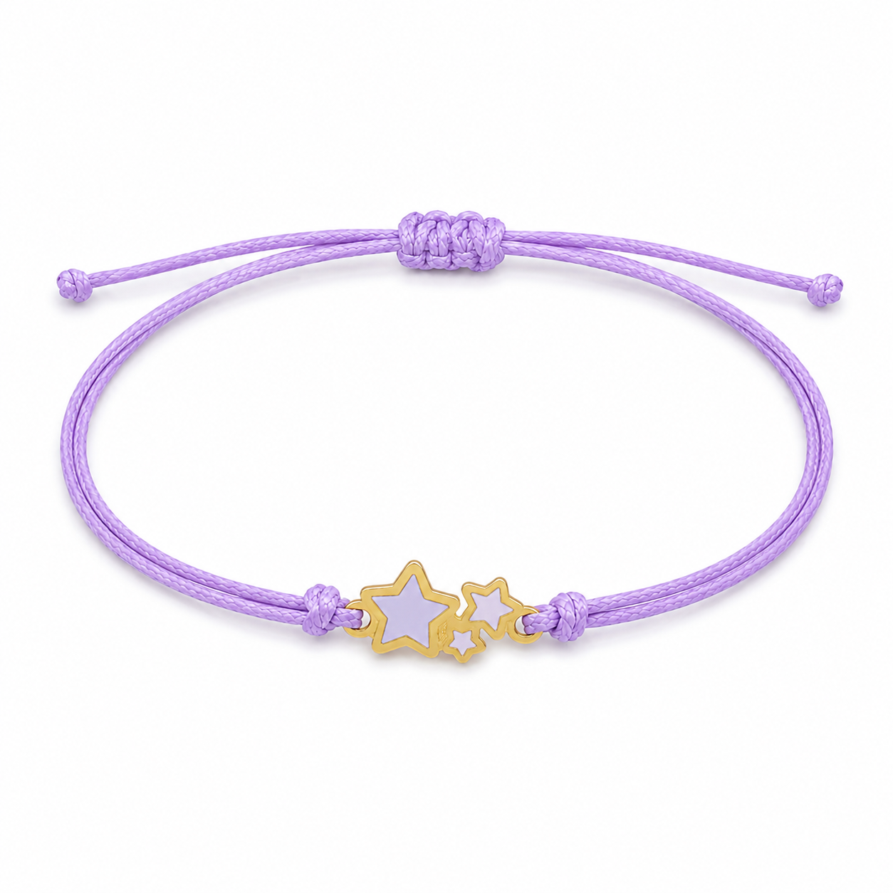 Bracciale Amicizia per Bambini Lilla Portafortuna Stelle iTotal
