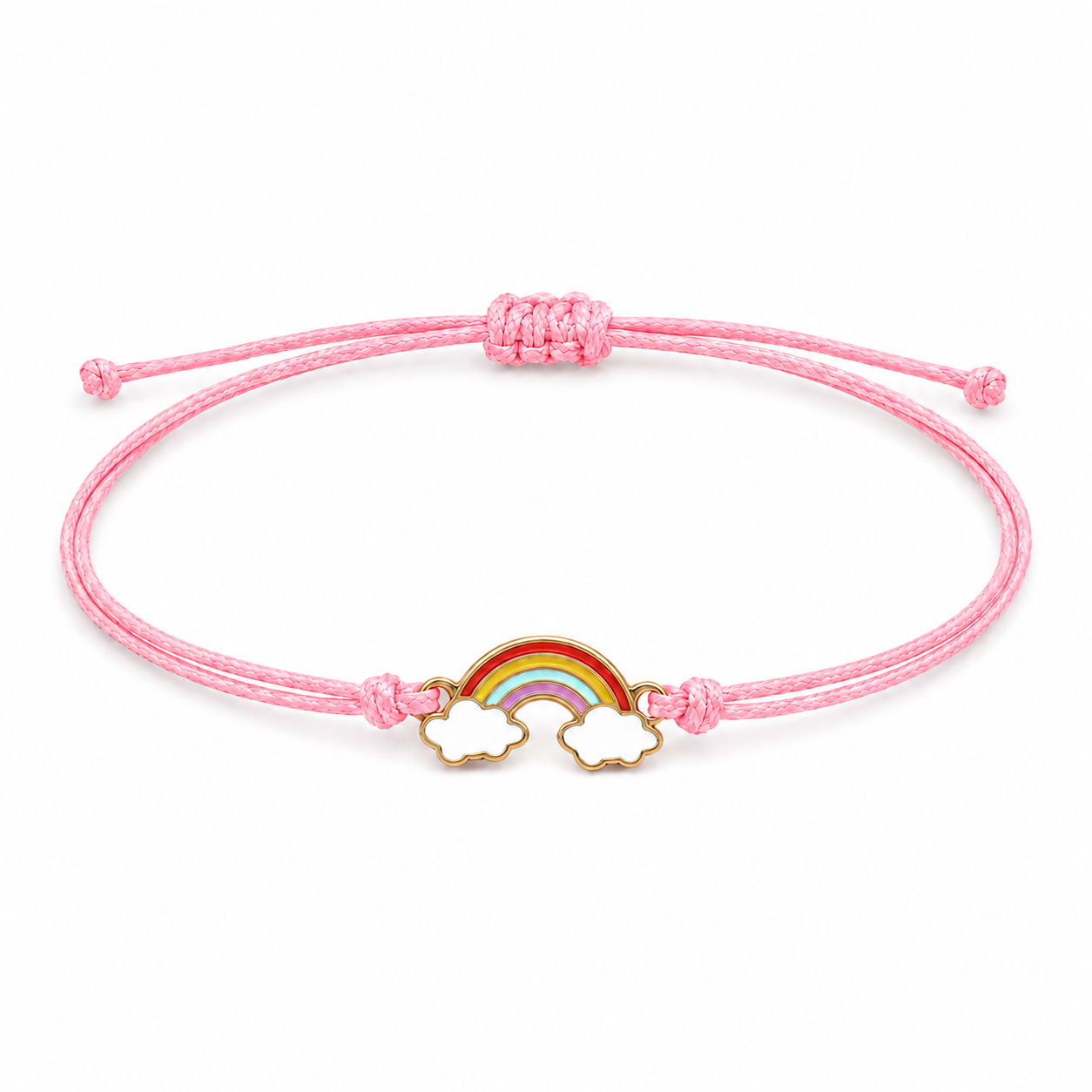 Bracciale Amicizia per Bambini Rosa Portafortuna Arcobaleno iTotal