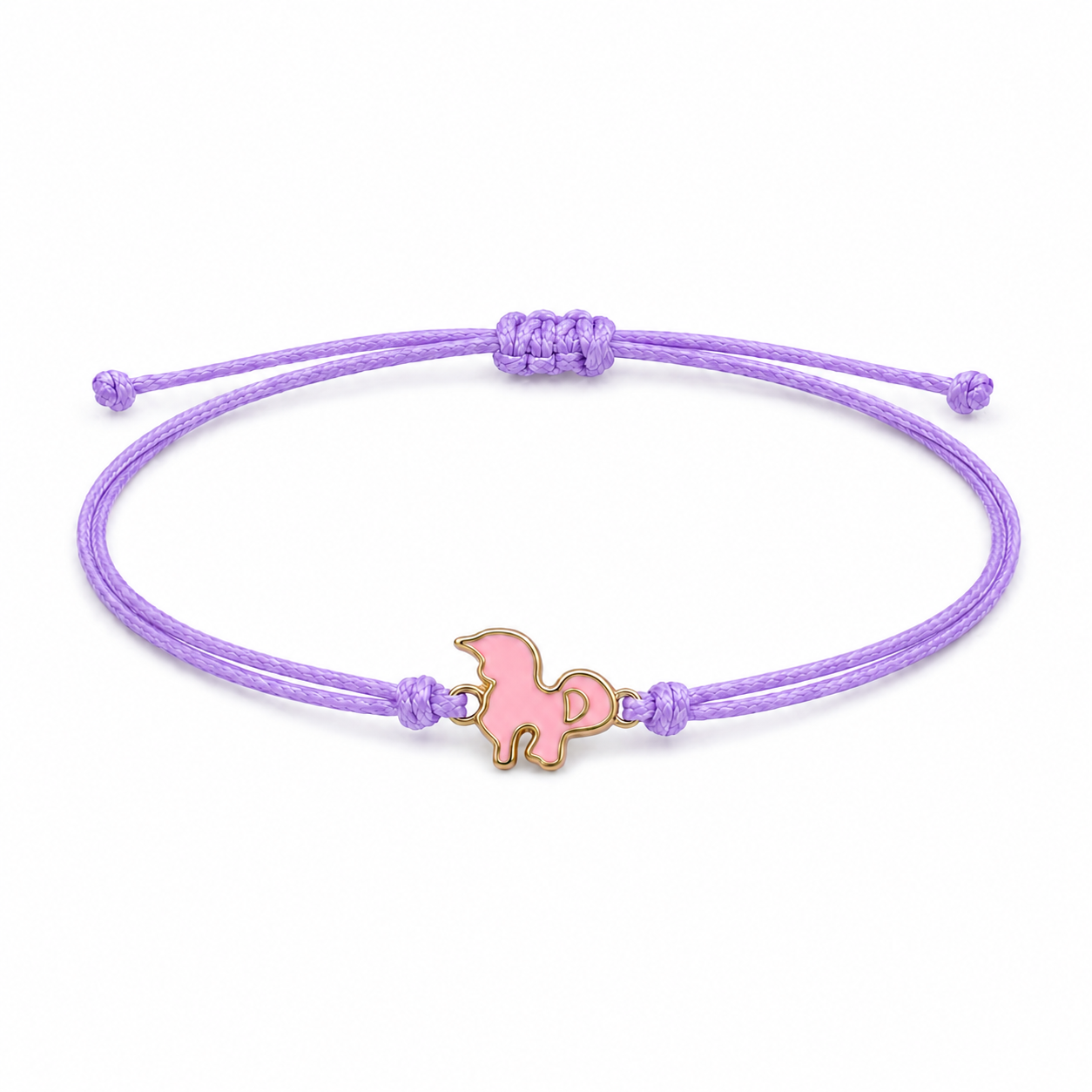 Bracciale Amicizia per Bambini Lilla Portafortuna Unicorno iTotal