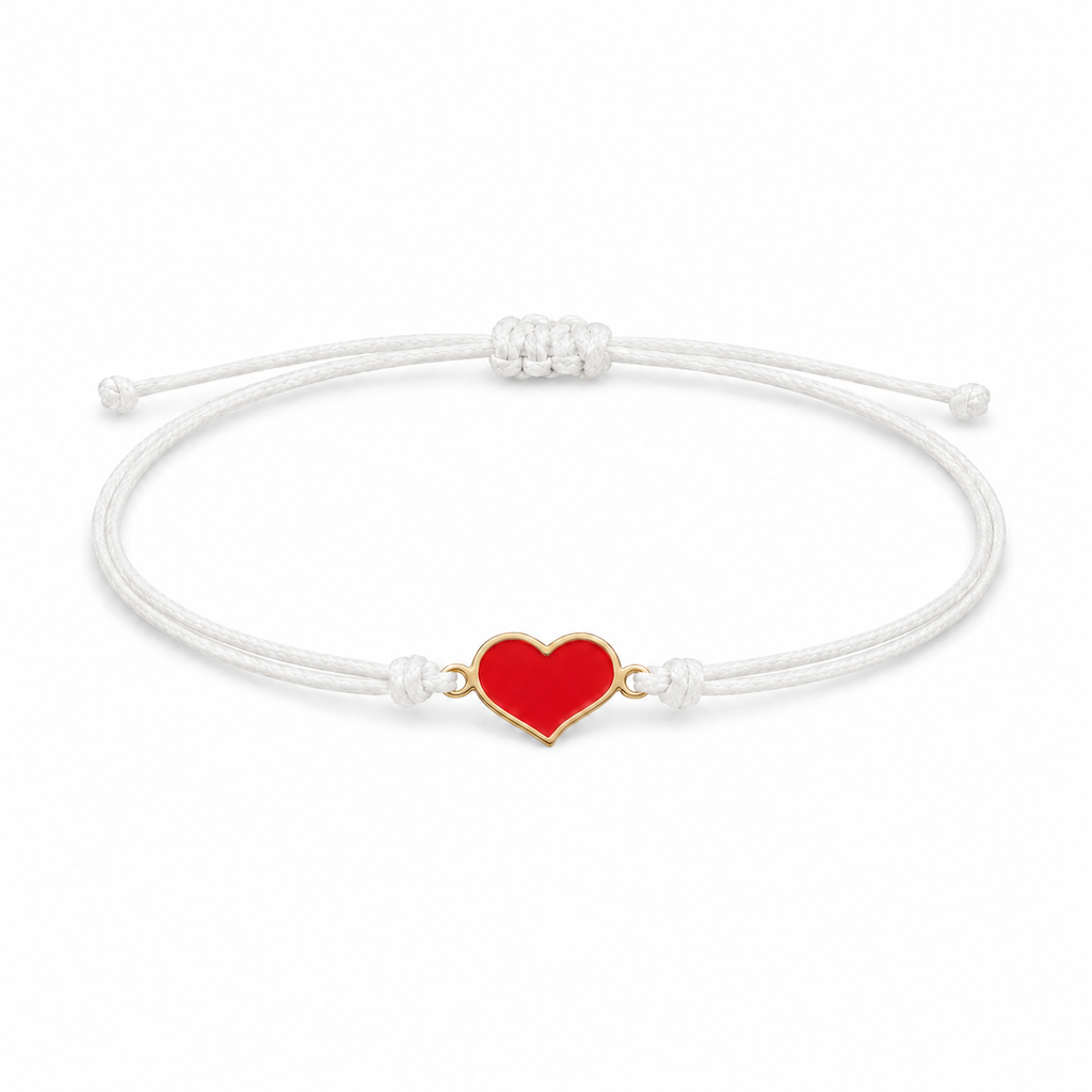 Bracciale Amicizia per Bambini Bianco Portafortuna Cuore iTotal