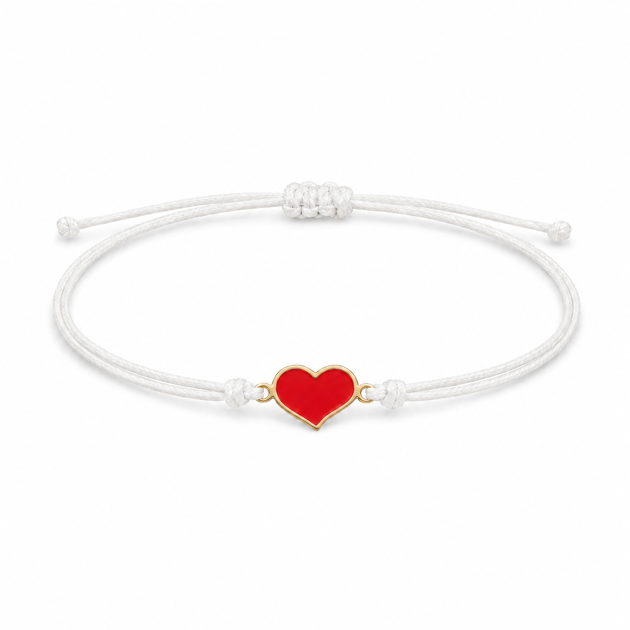 Bracciale Amicizia per Bambini Bianco Portafortuna Cuore iTotal