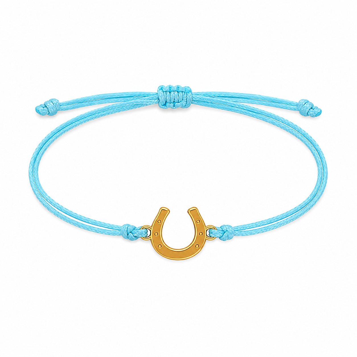 Bracciale Amicizia per Bambini Celeste Portafortuna Ferro di Cavallo iTotal