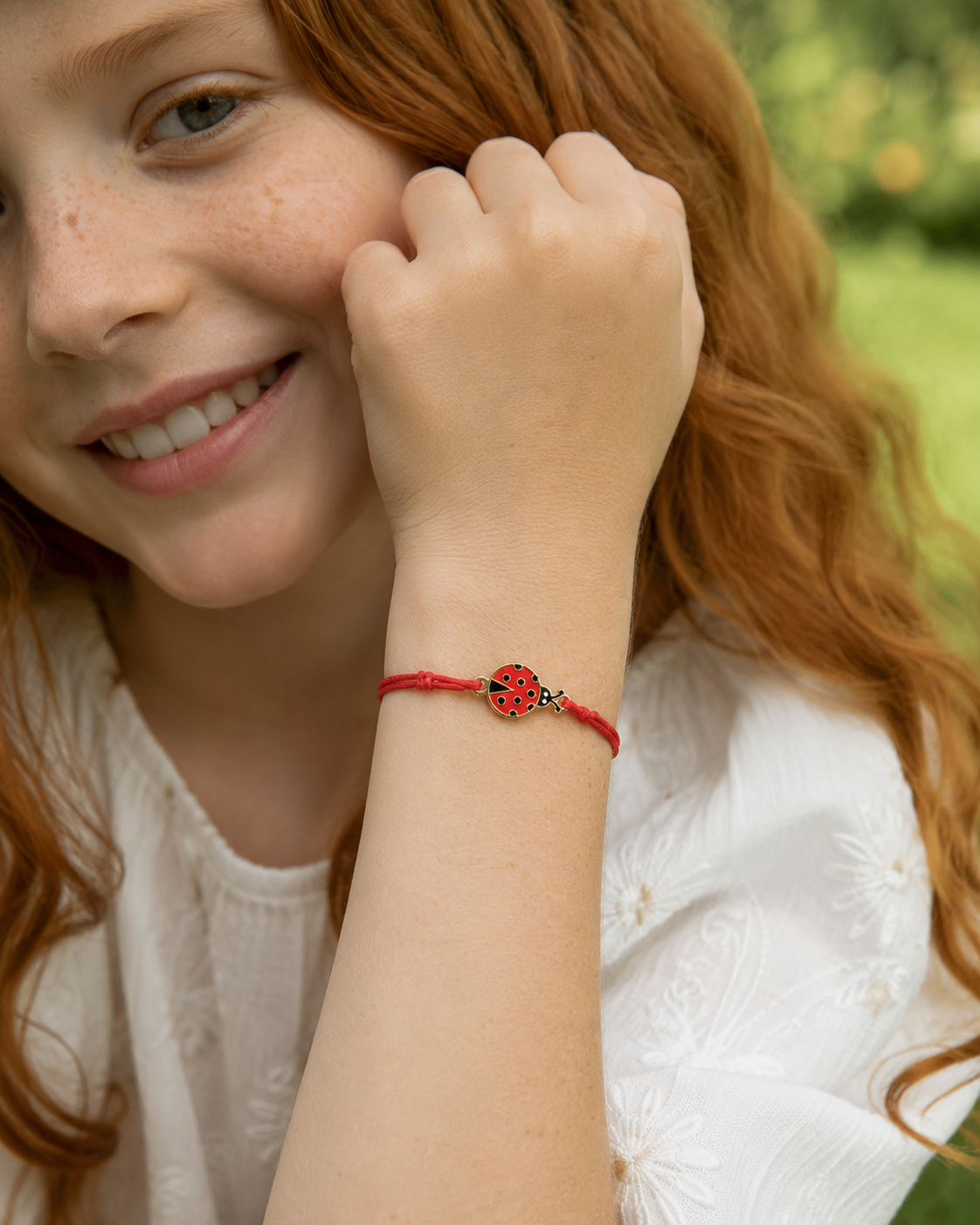 Bracciale Amicizia per Bambini Rosso Portafortuna Coccinella iTotal