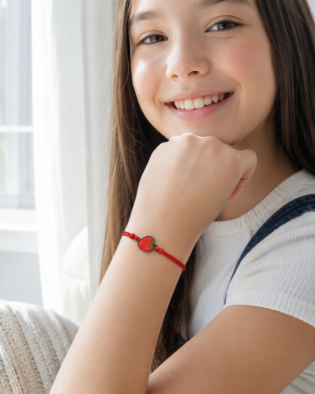 Bracciale Amicizia per Bambini Rosso Portafortuna Fragola iTotal
