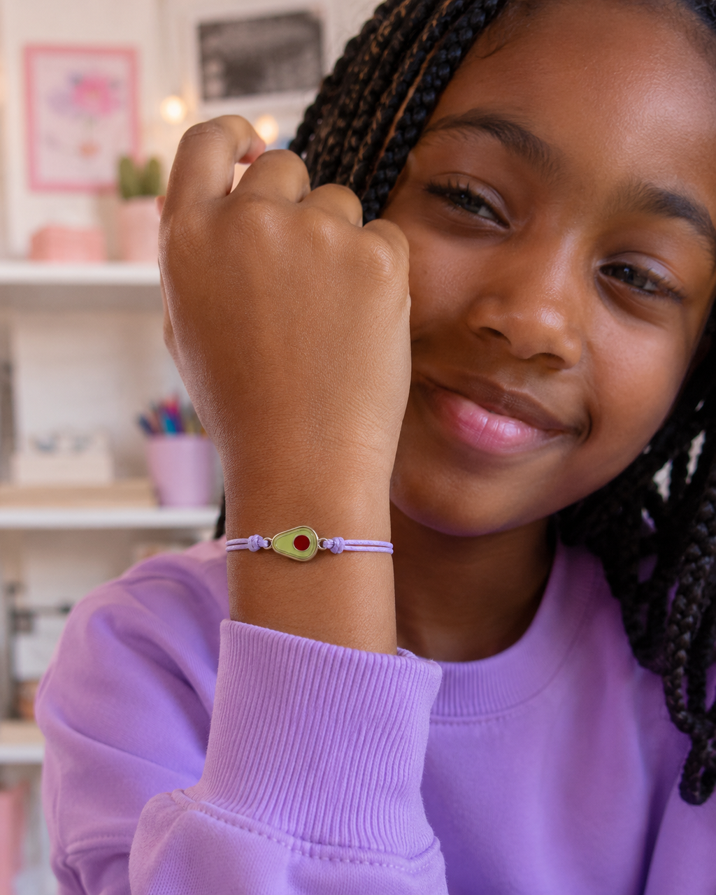 Bracciale Amicizia per Bambini Lilla Portafortuna Mango iTotal