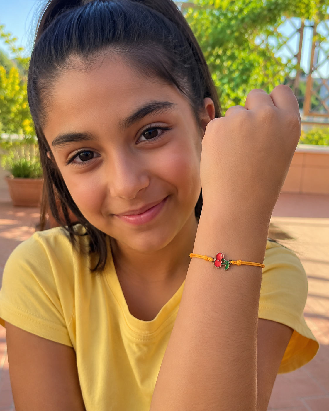 Bracciale Amicizia per Bambini Arancione Portafortuna Ciliegia iTotal