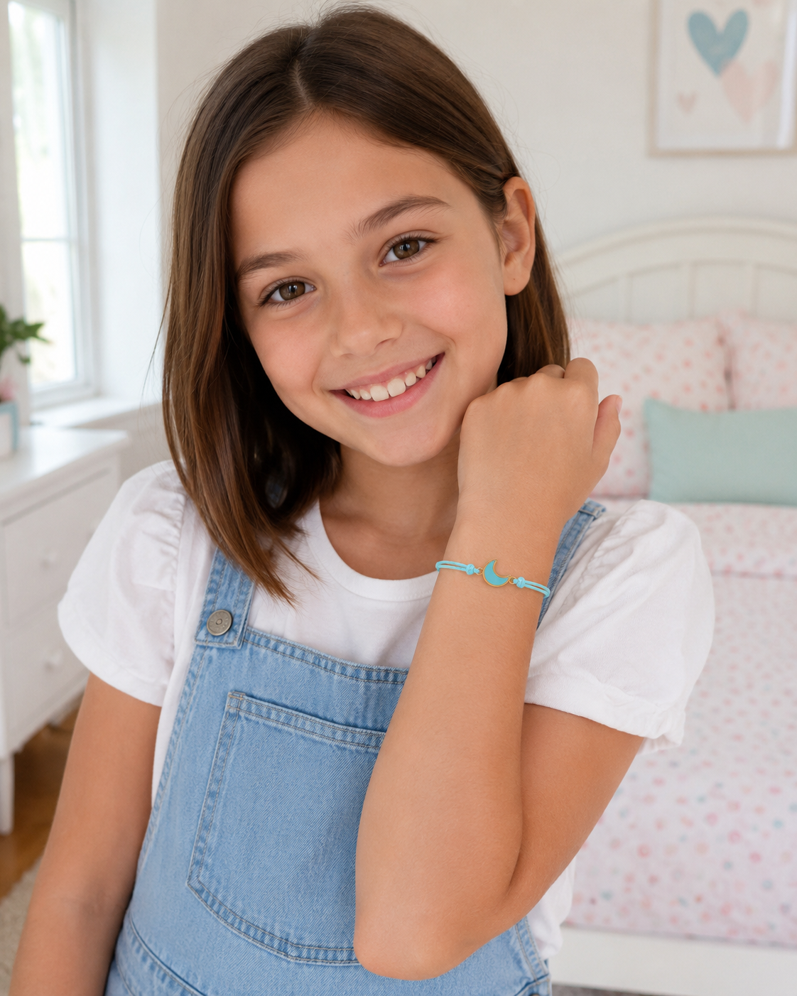 Bracciale Amicizia per Bambini Celeste Portafortuna Luna iTotal