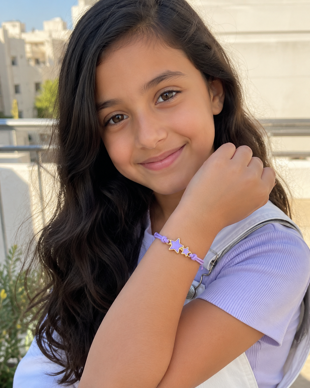 Bracciale Amicizia per Bambini Lilla Portafortuna Stelle iTotal