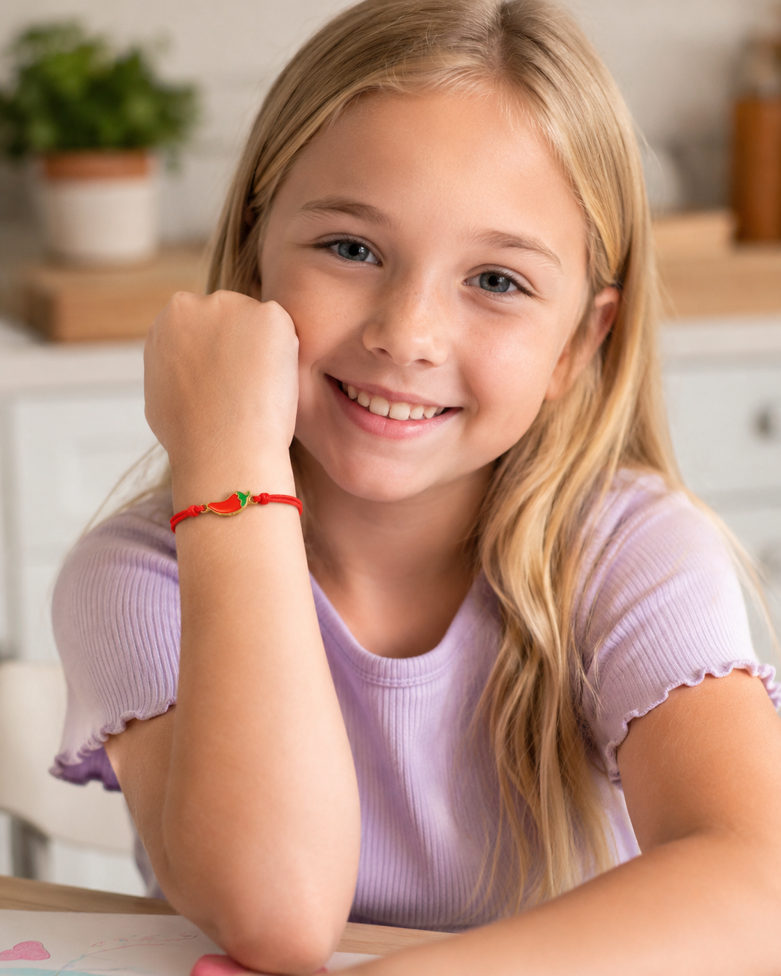 Bracciale Amicizia per Bambini Rosso Portafortuna Peperoncino iTotal