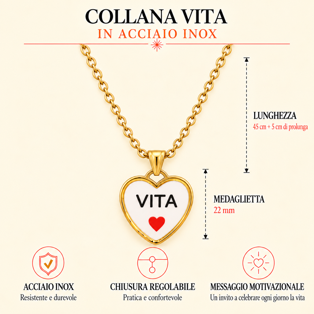 Collana in acciaio inox "Vita"