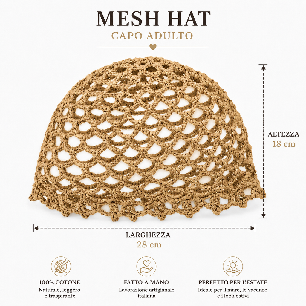 Mesh Hat Bicolore Bordino Argento Cappelli estivi Made in Italy - Les Folies
