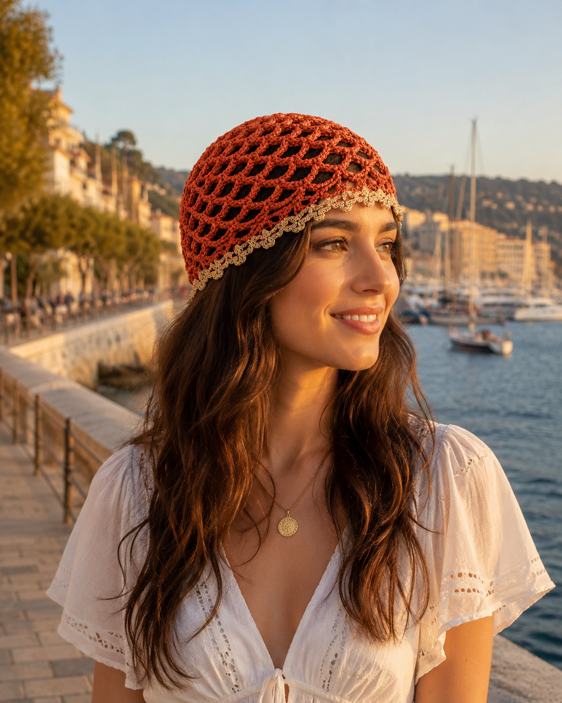 Mesh Hat Bicolore Bordino Oro Cappelli estivi Made in Italy - Les Folies