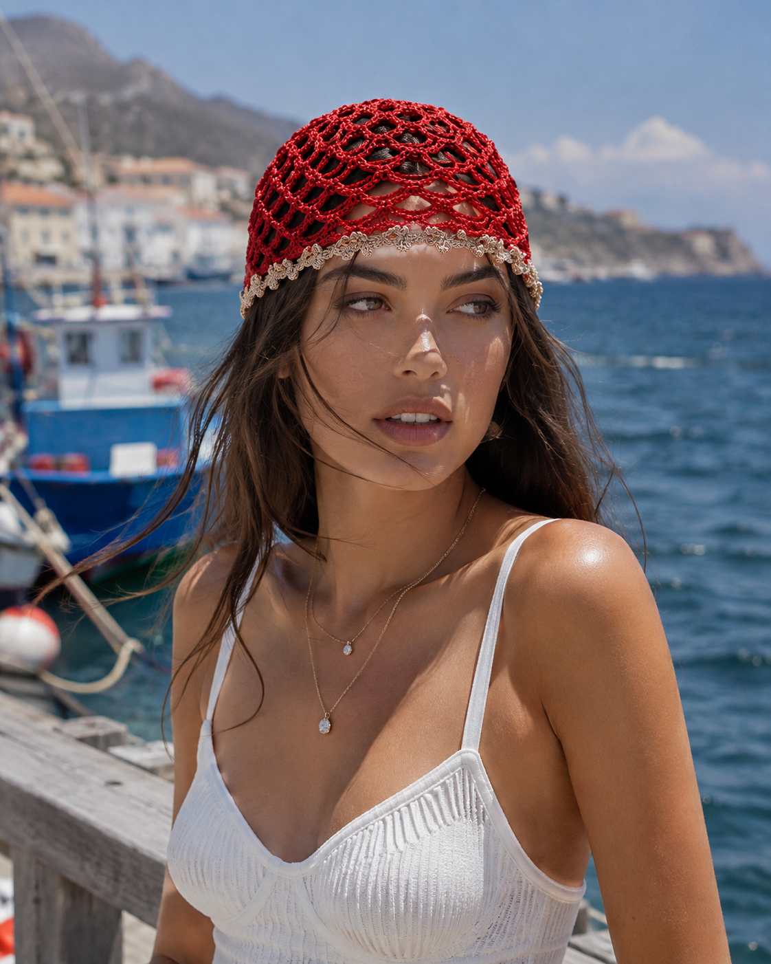 Mesh Hat Bicolore Bordino Oro Cappelli estivi Made in Italy - Les Folies