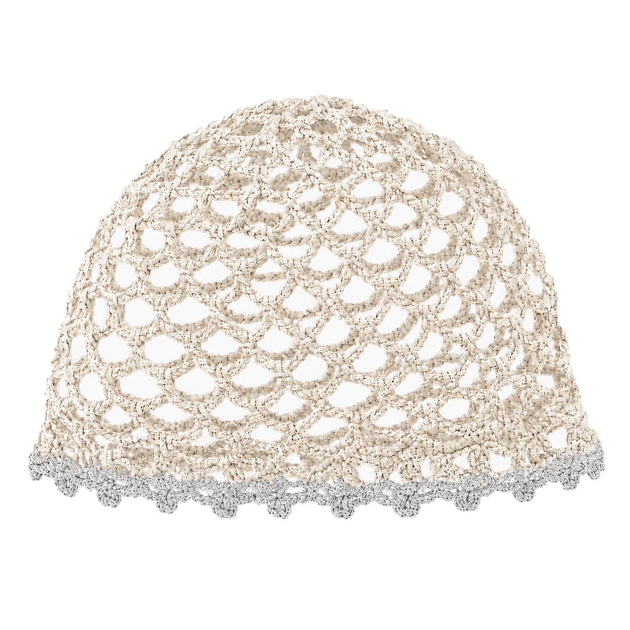 Mesh Hat Bicolore Bordino Argento Cappelli estivi Made in Italy - Les Folies