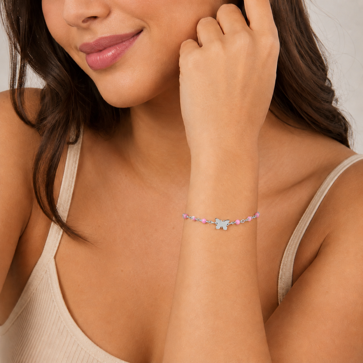 Bracciale Bimba Viola Farfalla in acciaio inox Imagine - Brand Gioielli