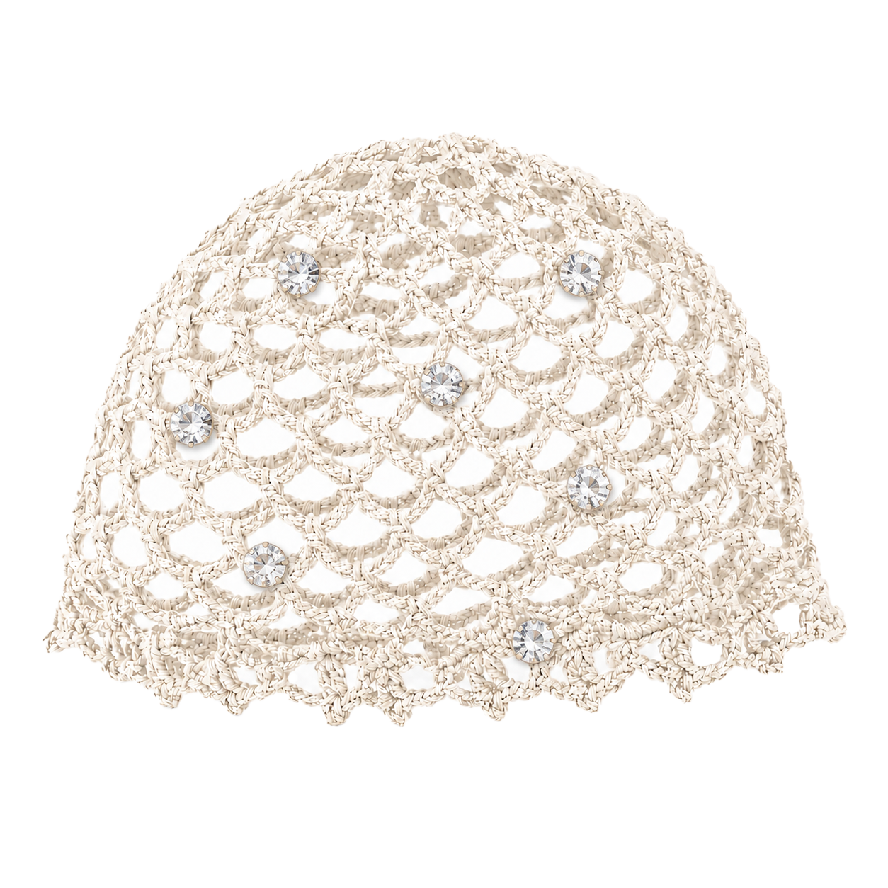 Mesh Hat Monocolore con Cristalli Tondi Cappelli estivi Made in Italy - Les Folies