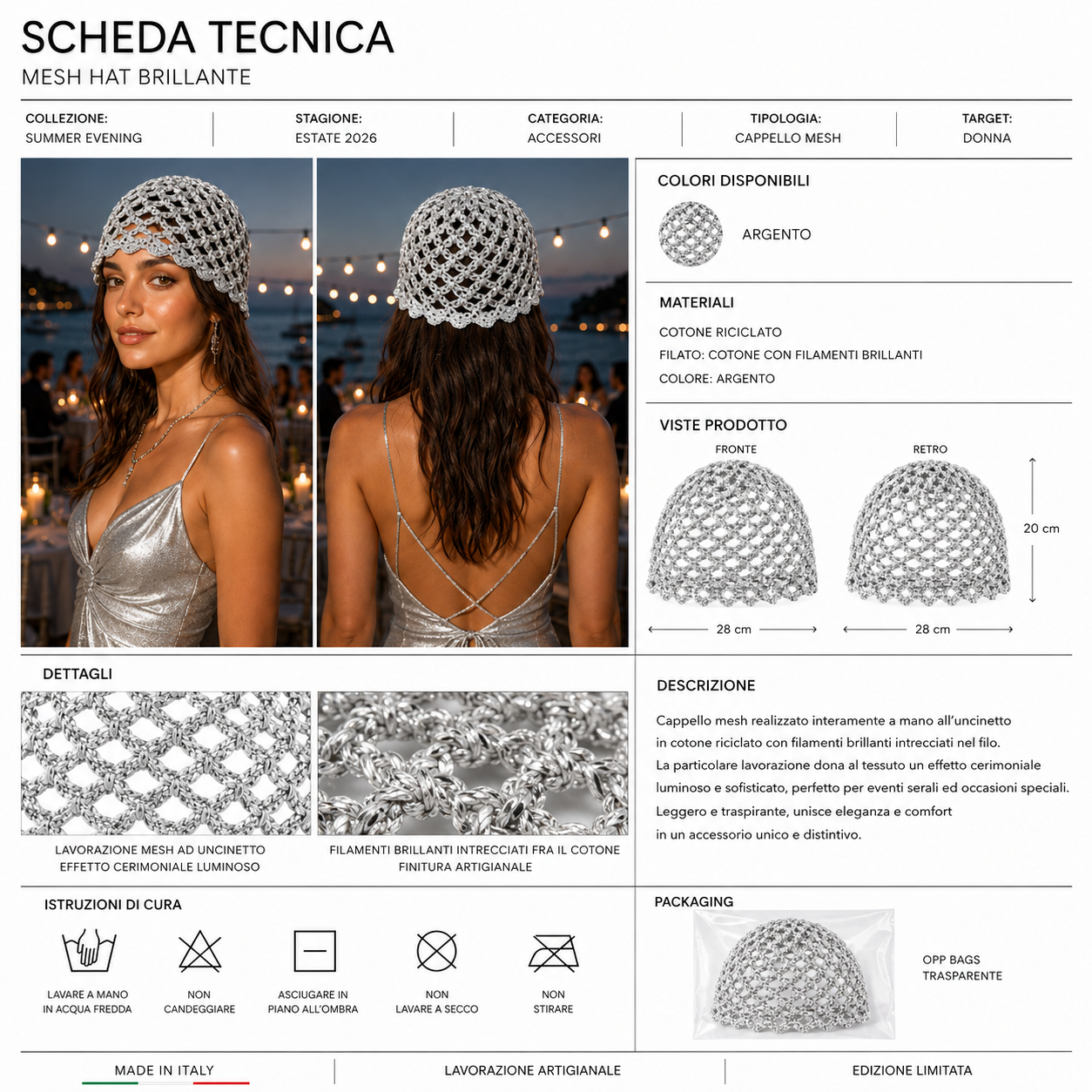 Mesh Hat Cerimoniali Cappelli estivi Made in Italy - Les Folies