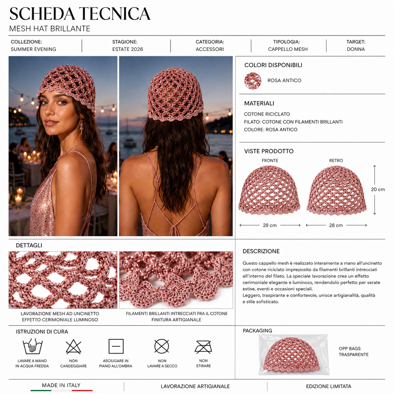 Mesh Hat Cerimoniali Cappelli estivi Made in Italy - Les Folies