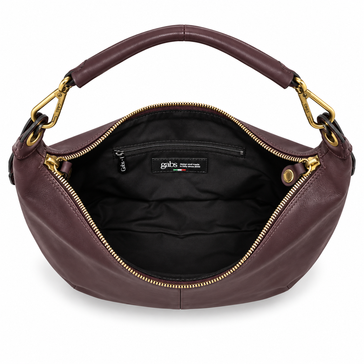 Borsa Gabs G13 ROUNDY Taglia L in vera pelle liscia e vela