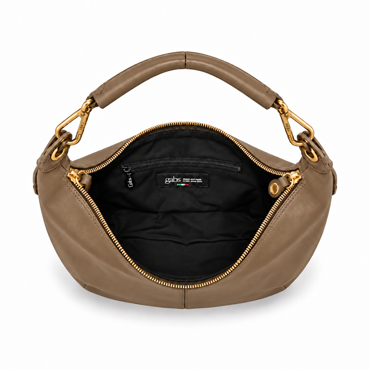 Borsa Gabs G13 ROUNDY Taglia M in vera pelle liscia e vela