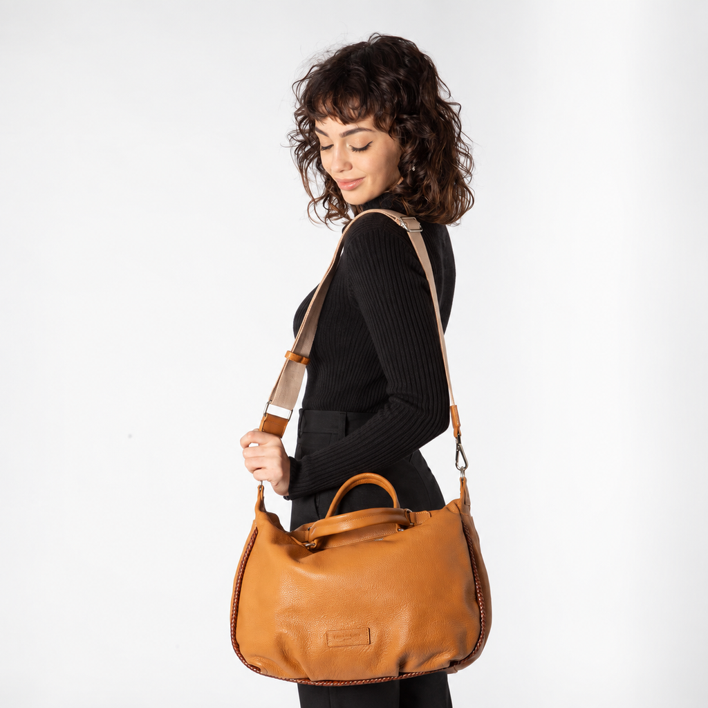 Borsa Bauletto grande Pelletteria Veneta Dama in vera pelle