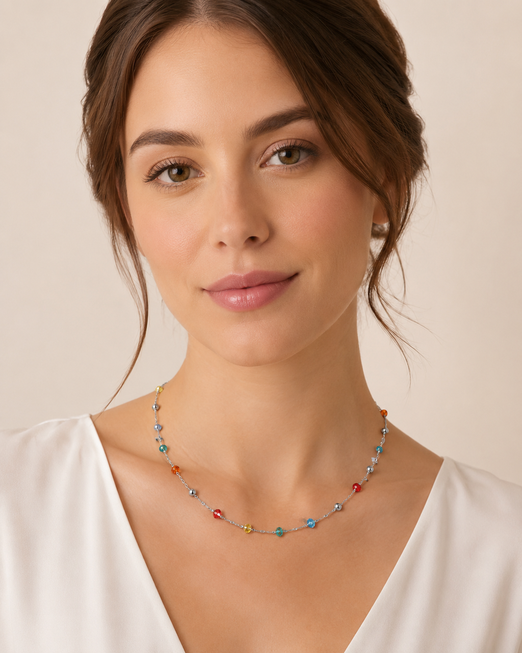 Collana Cristalli e Sfere in acciaio inox Summer Vibes - Brand Gioielli