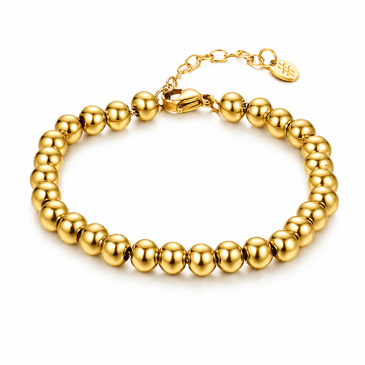 Bracciale Bracciale Sfere Medie 6mm in acciaio inox Basi - Brand Gioielli