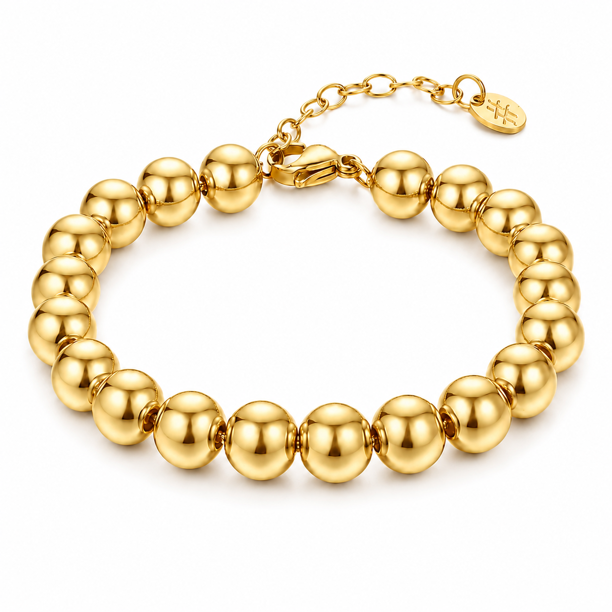 Bracciale Bracciale Sfere XL 10mm in acciaio inox Basi - Brand Gioielli