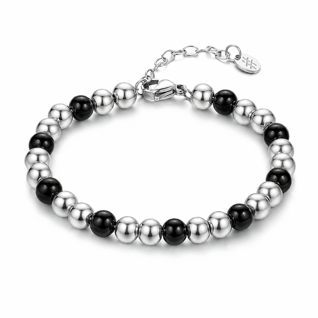 Bracciale Bracciale Sfere Medie 6mm in acciaio inox Basi - Brand Gioielli