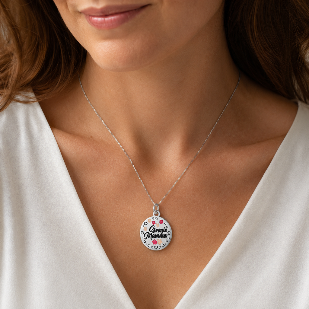 Charm Grazie Mamma in acciaio inox Mamma - Brand Gioielli