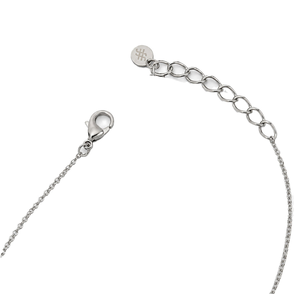 Collana con Cristallo a Cuore pendente in acciaio inox - Brand Gioielli