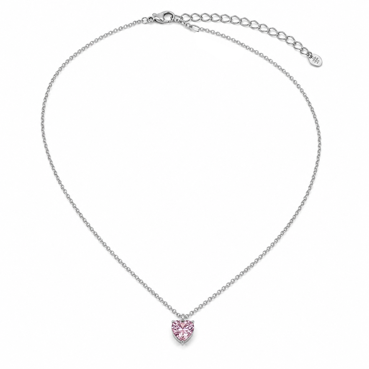 Collana con Cristallo a Cuore pendente in acciaio inox - Brand Gioielli