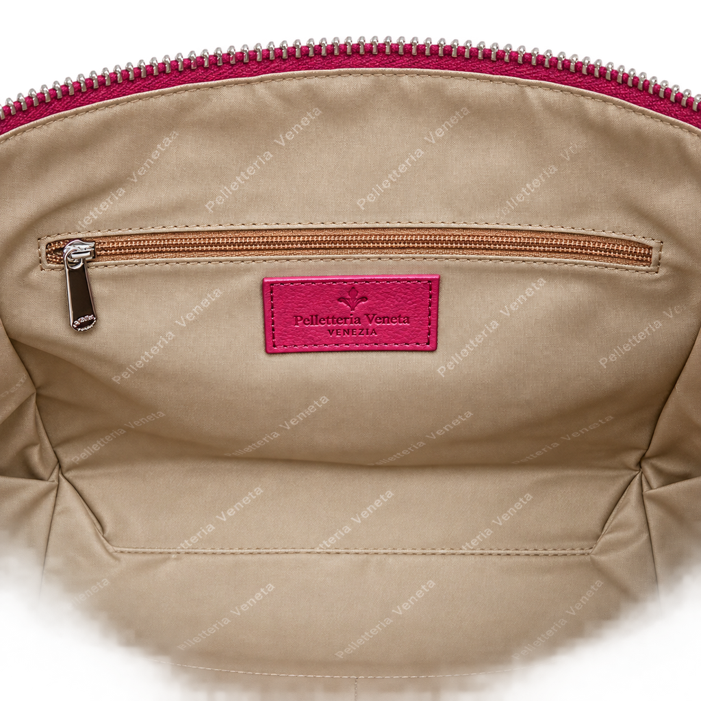 Shopper in vera pelle martellata Fondamenta Pelletteria Veneta