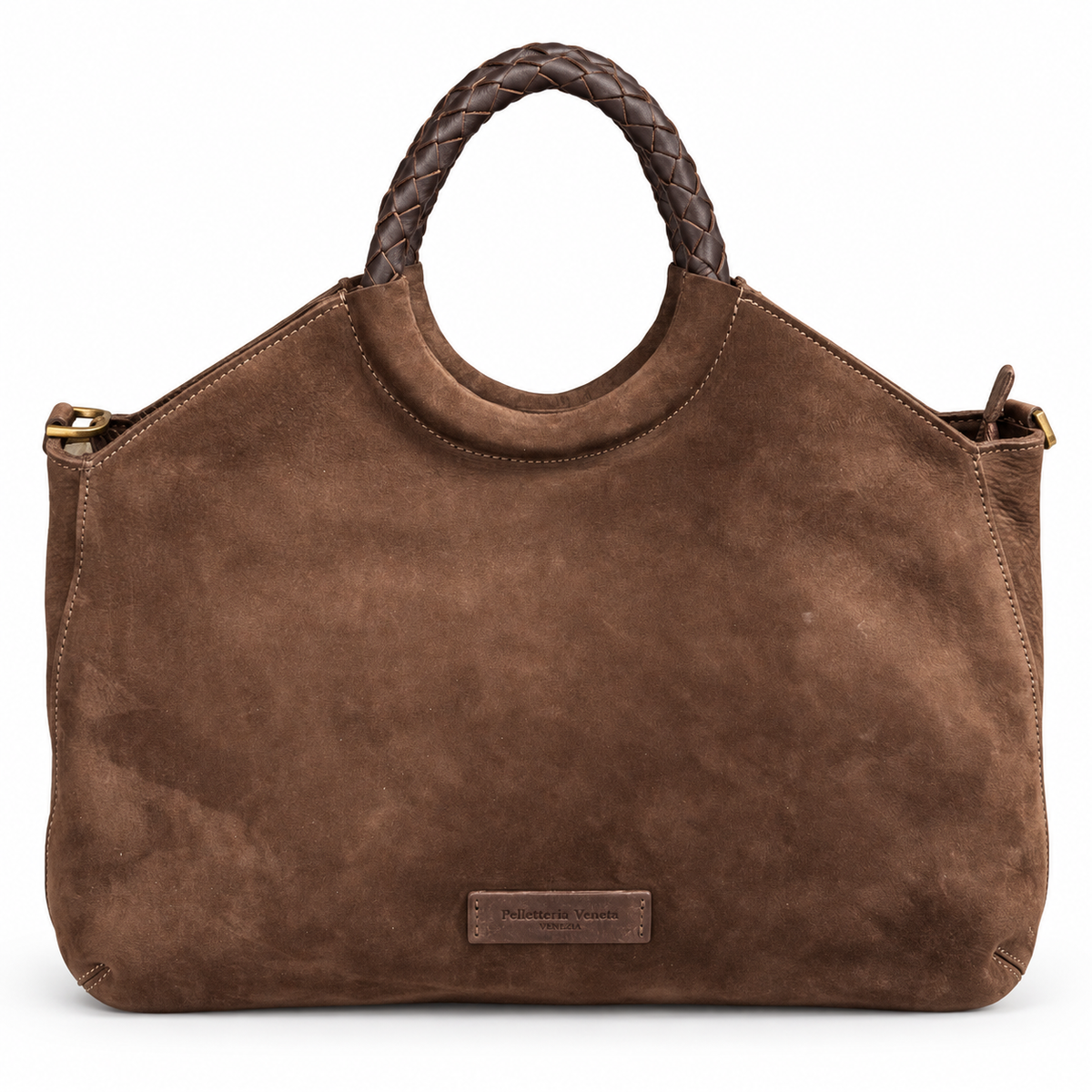 Borsa a mano in vera pelle nabuk Riva Pelletteria Veneta