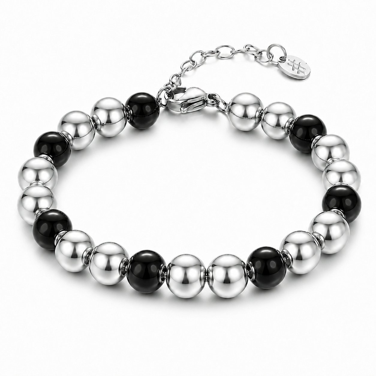 Bracciale Bracciale Sfere XL 10mm in acciaio inox Basi - Brand Gioielli