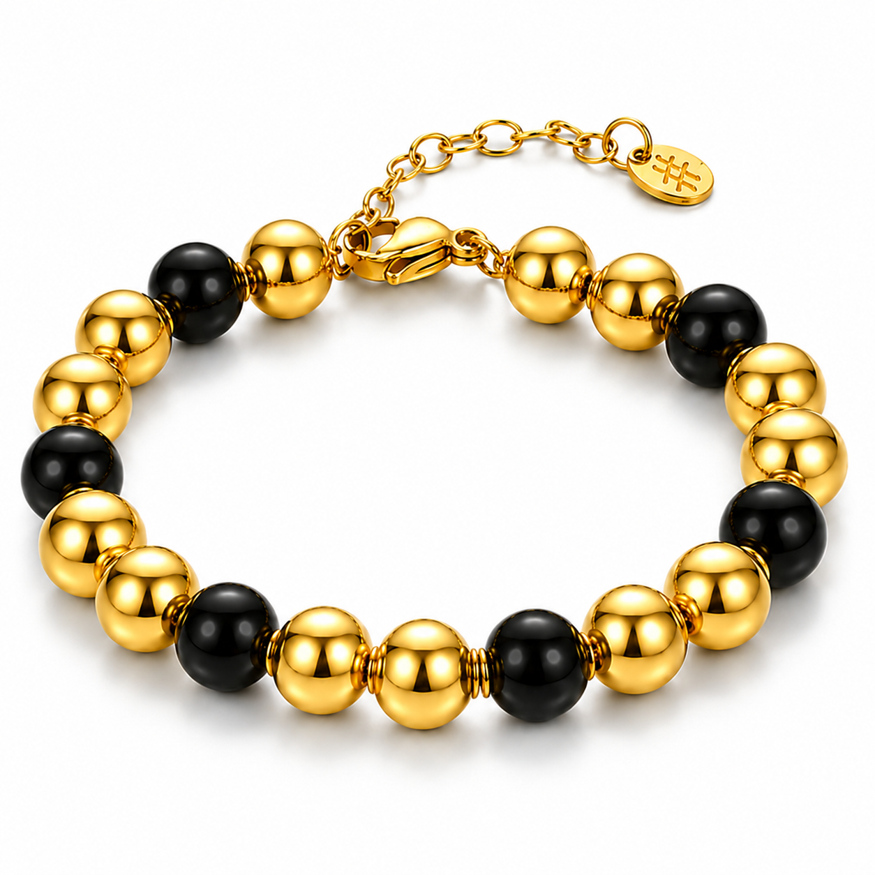 Bracciale Bracciale Sfere XL 10mm in acciaio inox Basi - Brand Gioielli