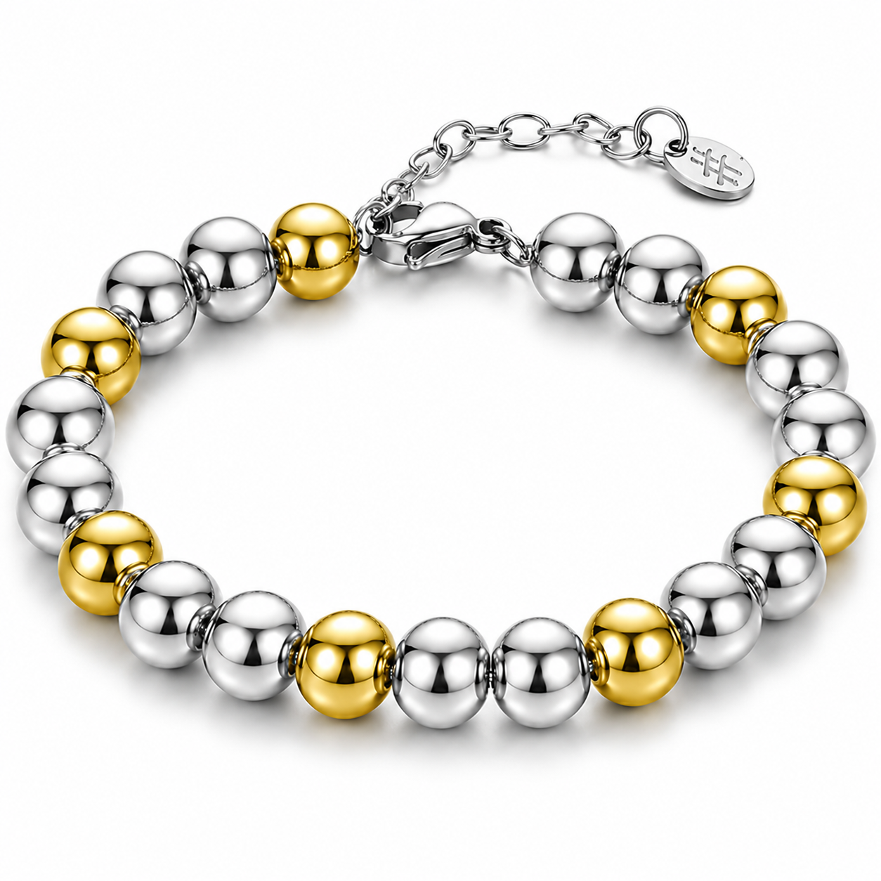 Bracciale Bracciale Sfere XL 10mm in acciaio inox Basi - Brand Gioielli