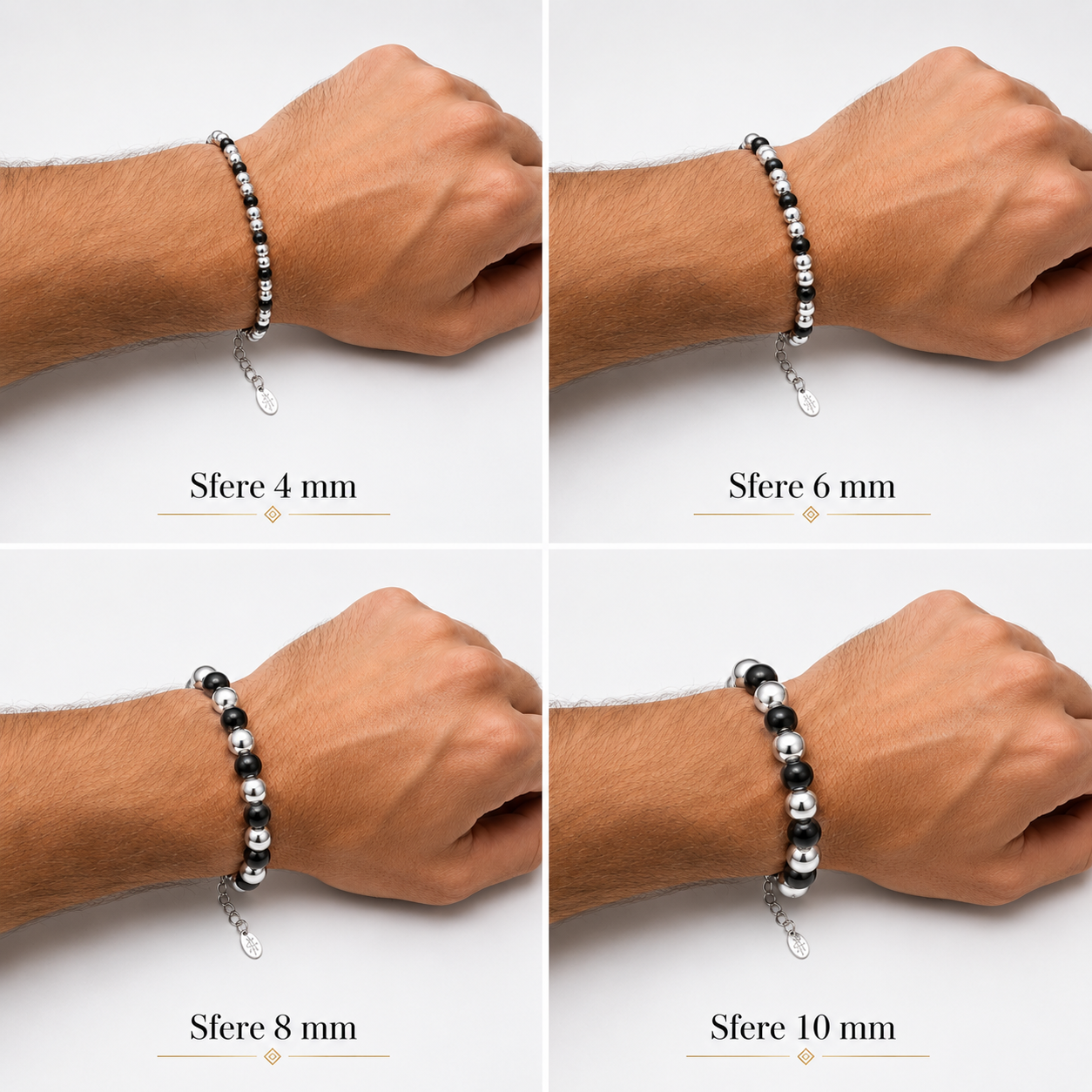 Bracciale Bracciale Sfere Piccole 4mm in acciaio inox Personal - Brand Gioielli