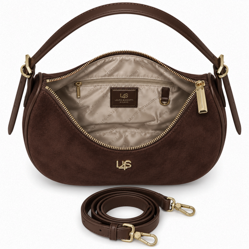 Borsa a spalla/tracolla Hobo 4US Cesare Paciotti Gabrielle Ecopelle Camoscio