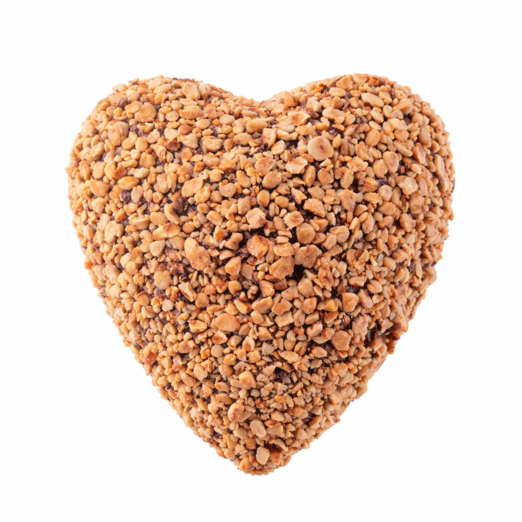 Cuore al cioccolato Gourmet con granella di Nocciole doppia sorpresa