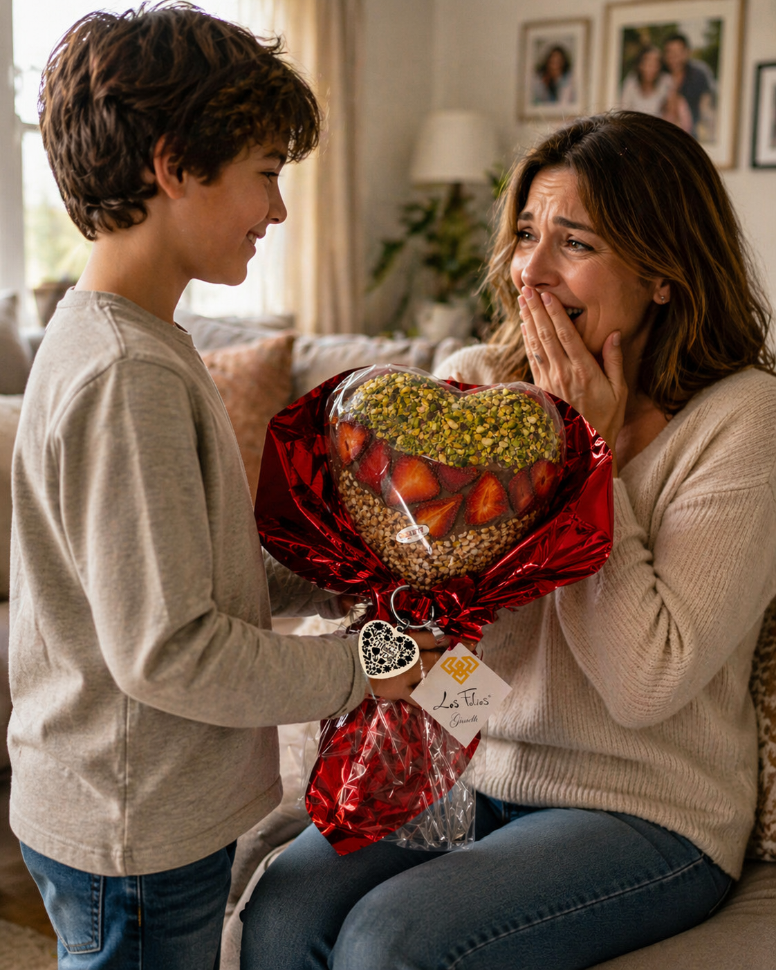 Cuore al cioccolato Gourmet Trigusto Fragole doppia sorpresa