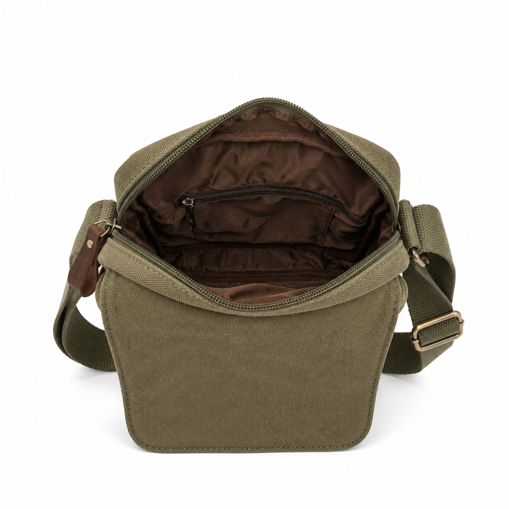 Tracolla Media in Canvas e pelle Aeronautica Militare AM610 Canvas