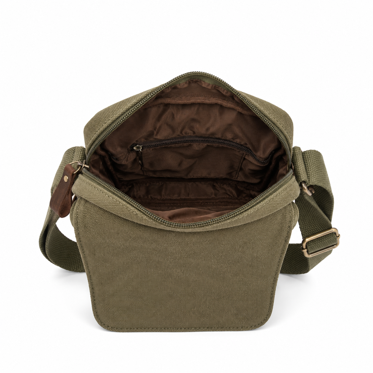Tracolla Media in Canvas e pelle Aeronautica Militare AM610 Canvas