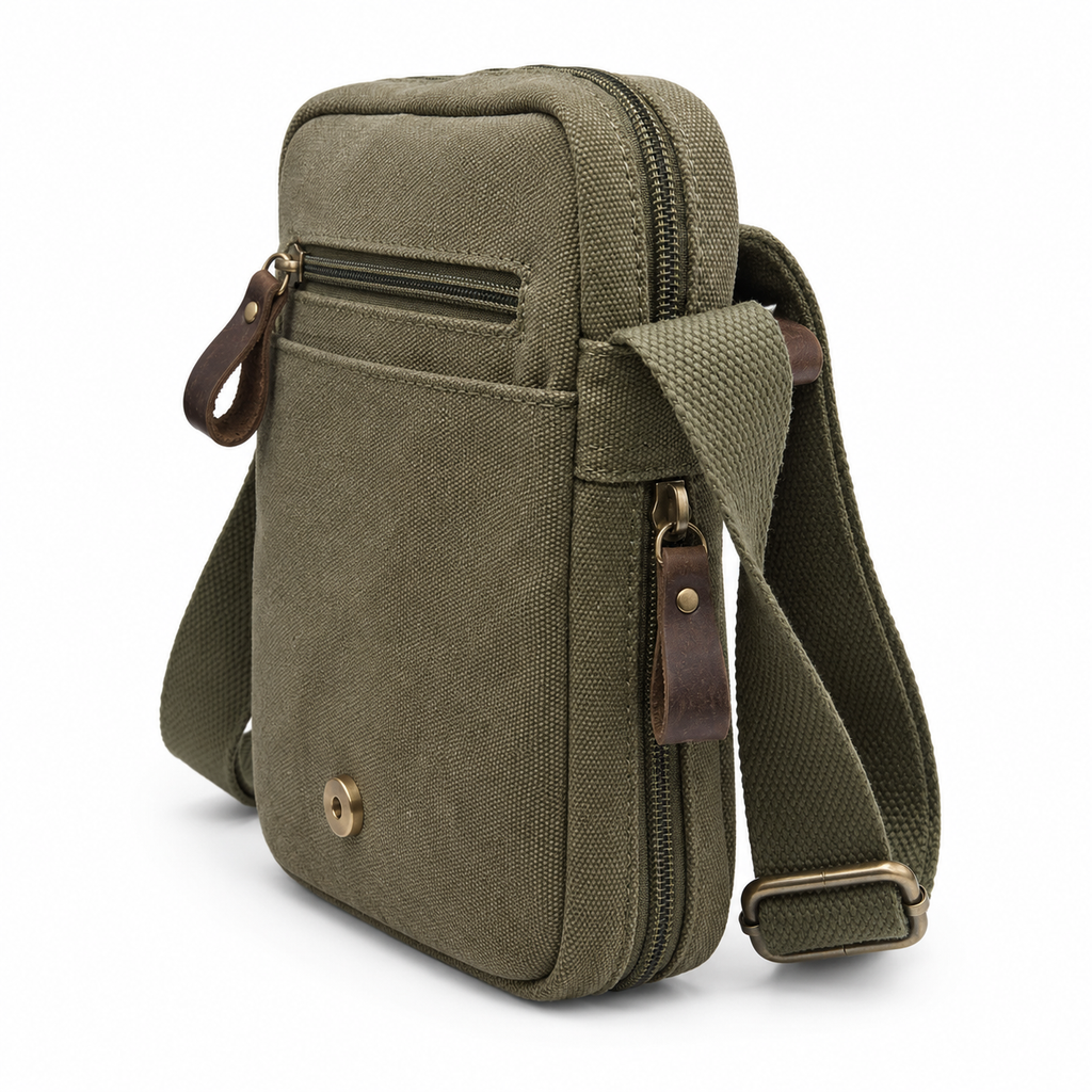 Tracolla Media in Canvas e pelle Aeronautica Militare AM610 Canvas