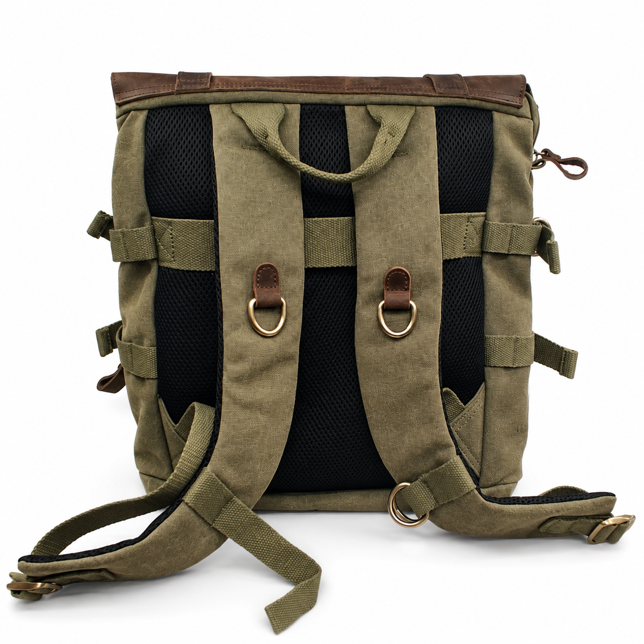 Zaino in Canvas e pelle Aeronautica Militare AM613 Canvas